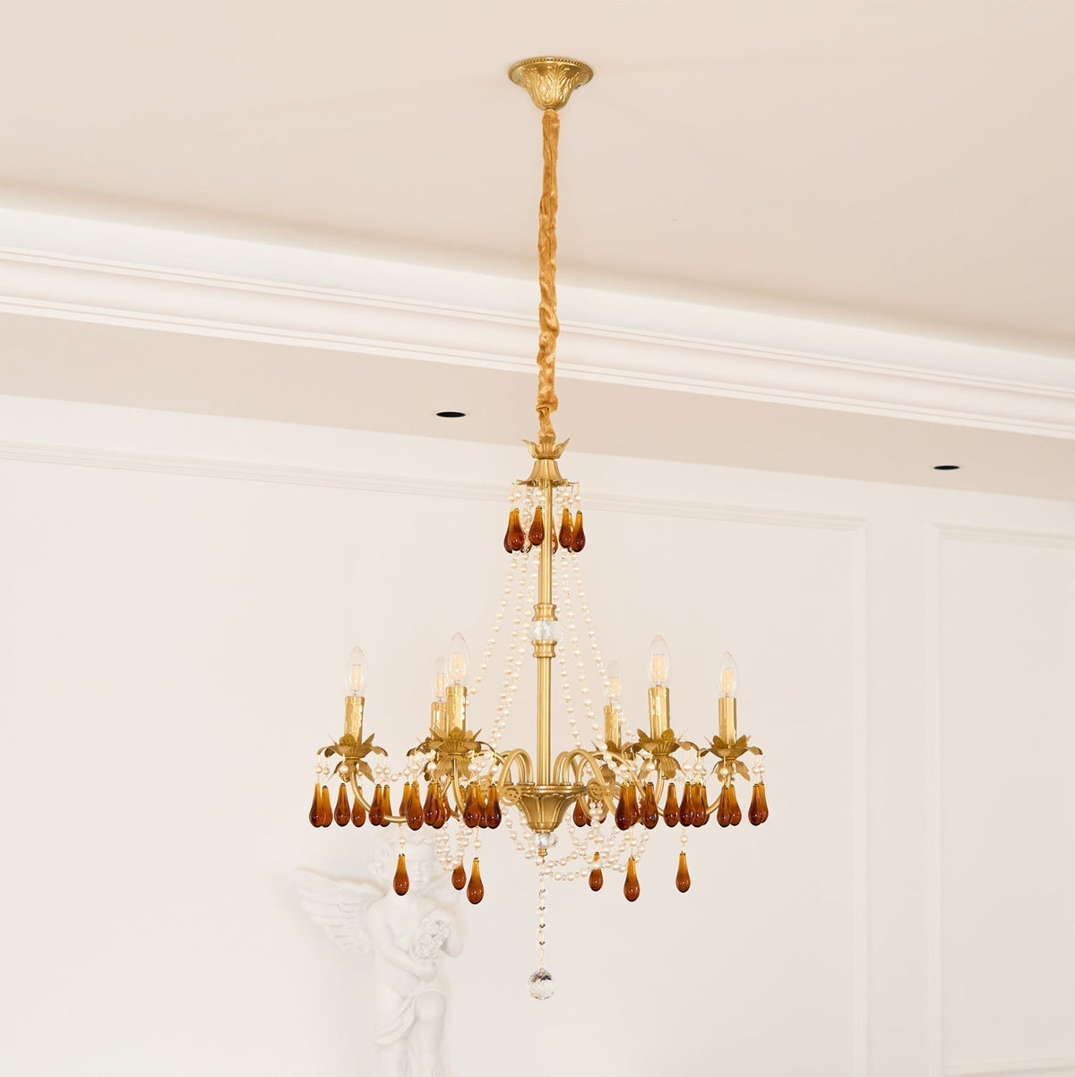 Ormirara lampadario Cristallo ambra Design Postmoderno lusso