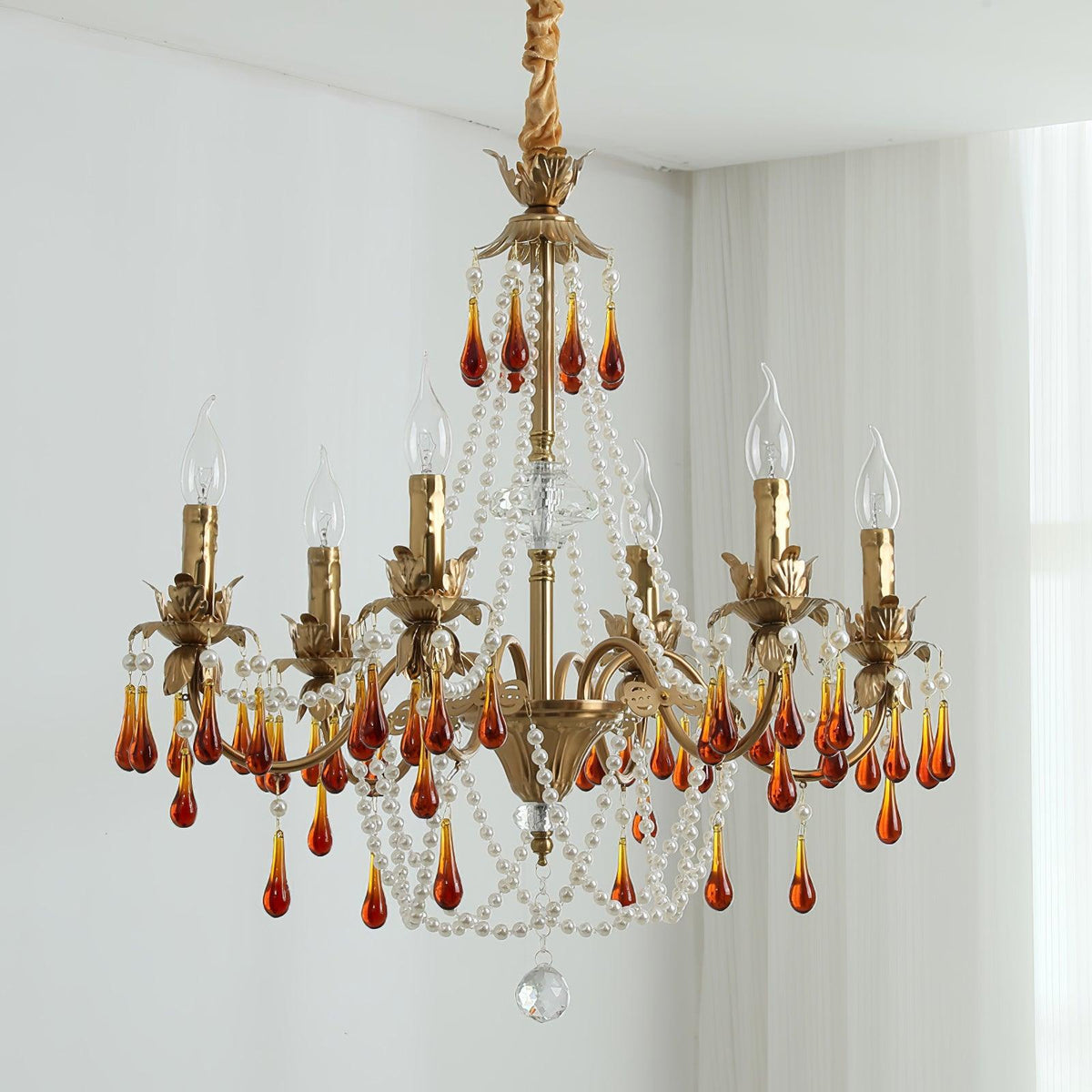 Ormirara lampadario Cristallo ambra Design Postmoderno lusso