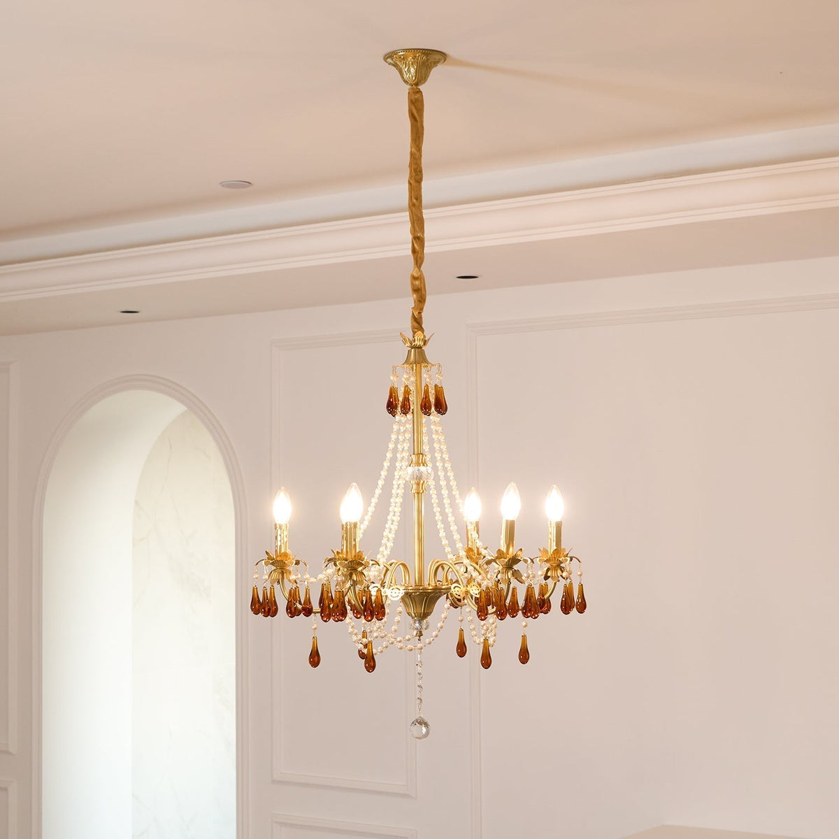 Ormirara lampadario Cristallo ambra Design Postmoderno lusso