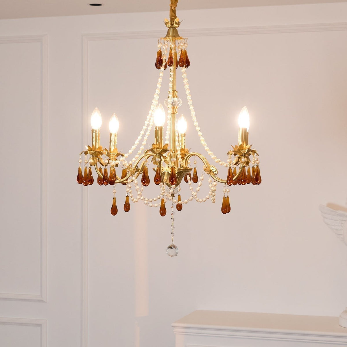 Ormirara lampadario Cristallo ambra Design Postmoderno lusso