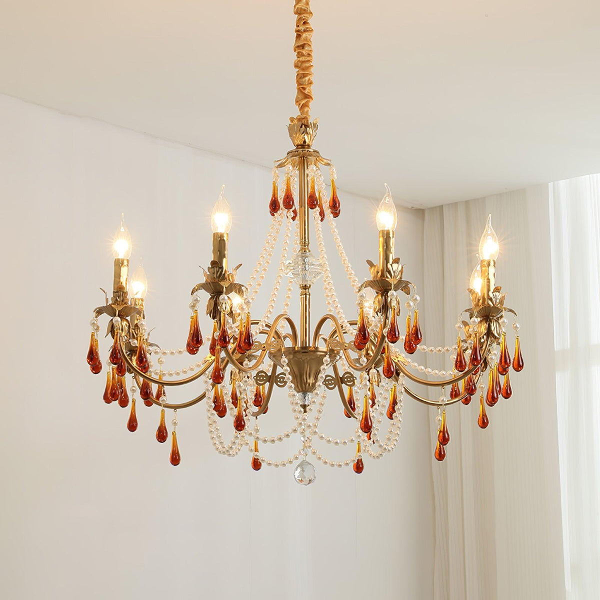 Ormirara lampadario Cristallo ambra Design Postmoderno lusso