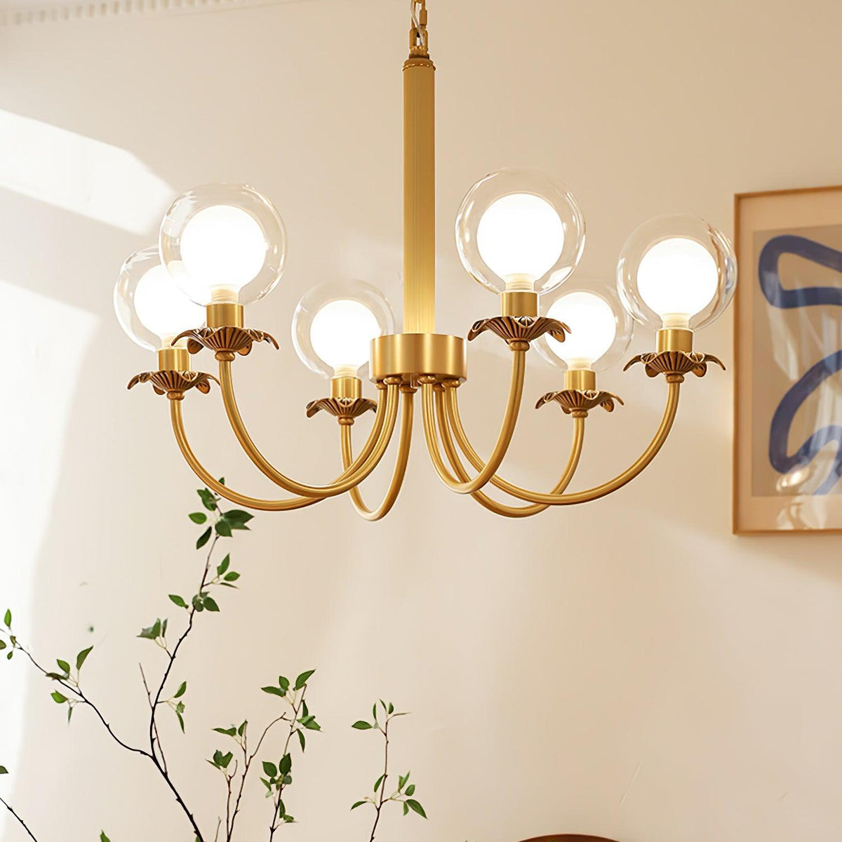 Crown lampadario classico in vetro