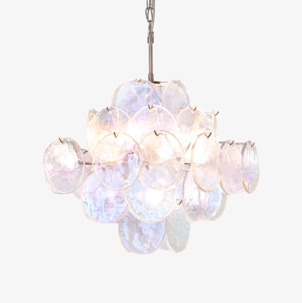 Selerira lampadario Iridescente Murano Dischi Sovrapposti