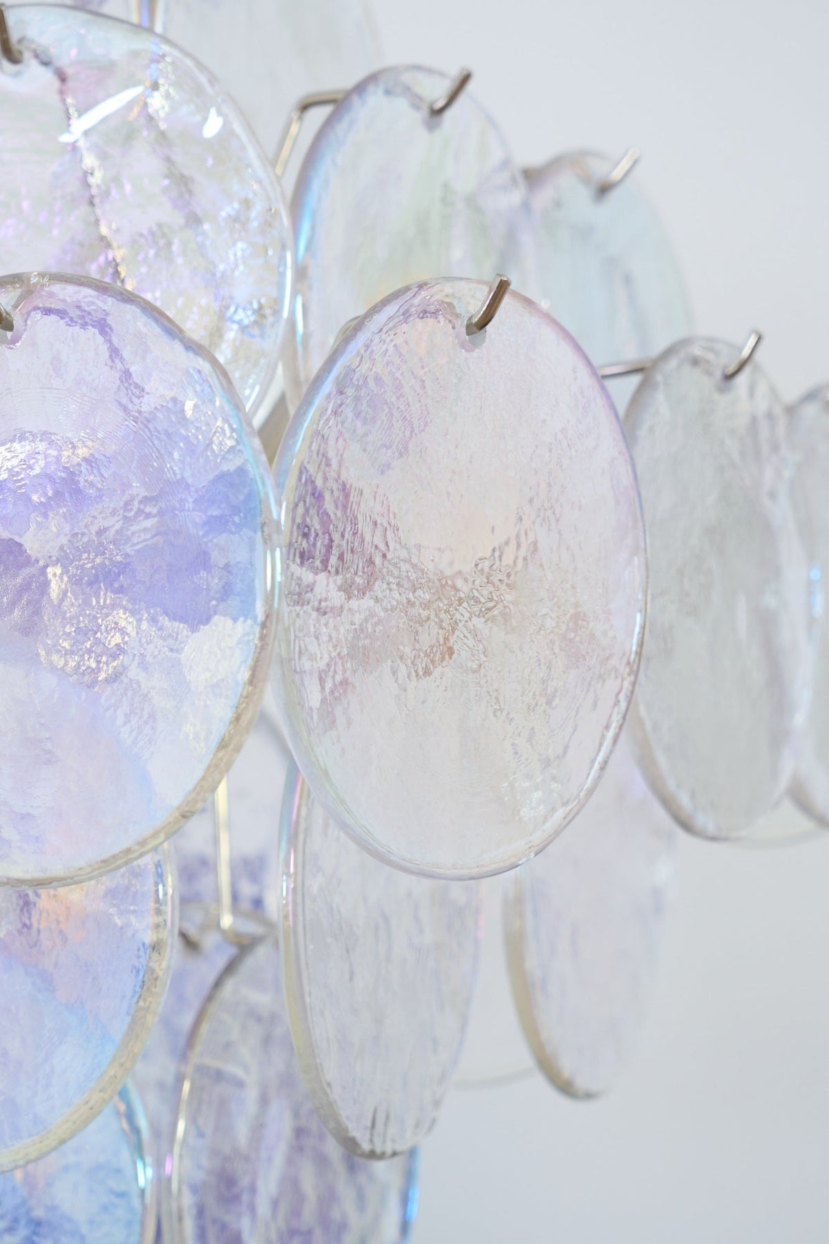 Selerira lampadario Iridescente Murano Dischi Sovrapposti