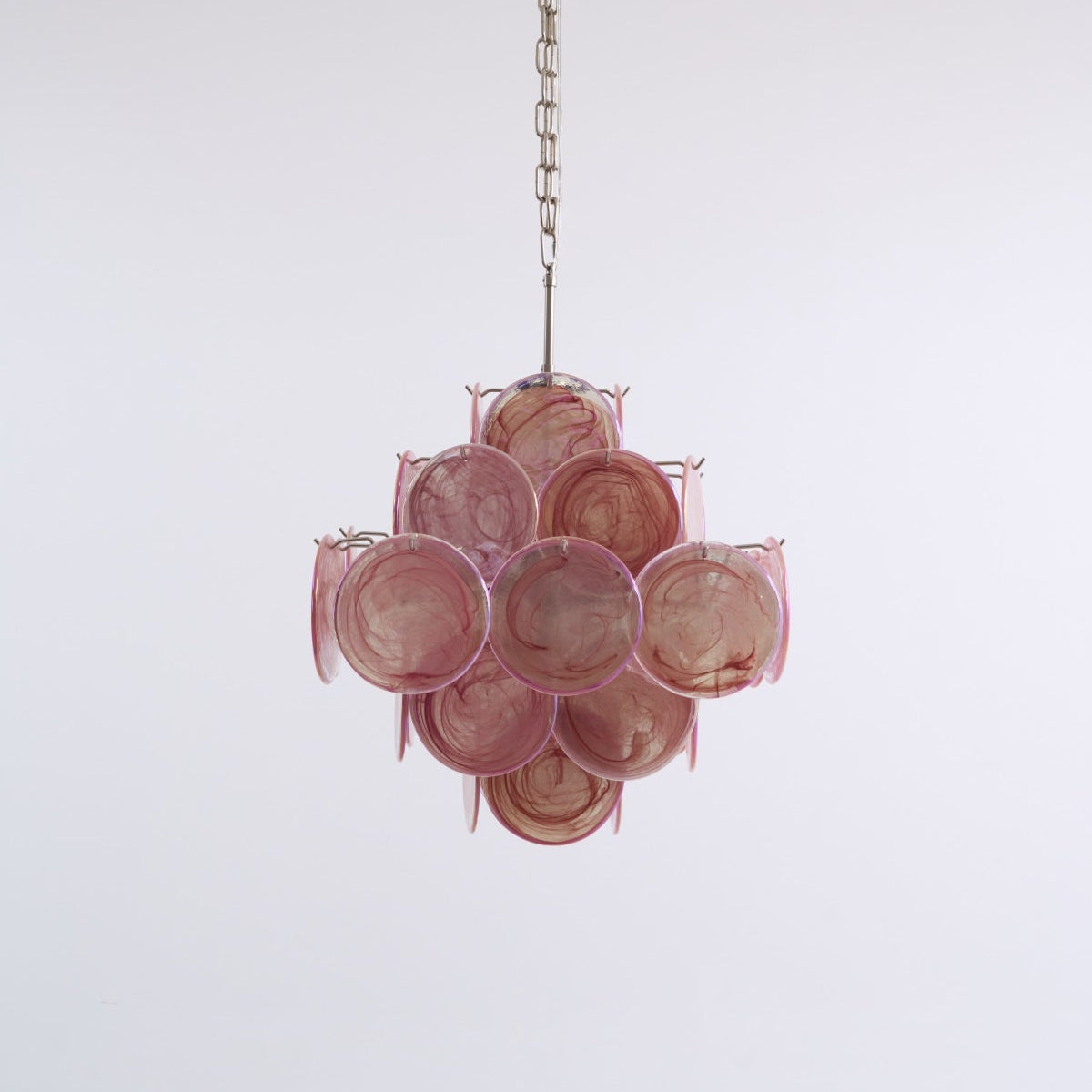 Celeian lampadario vetro Rosa Iridescente Stratificato romantico