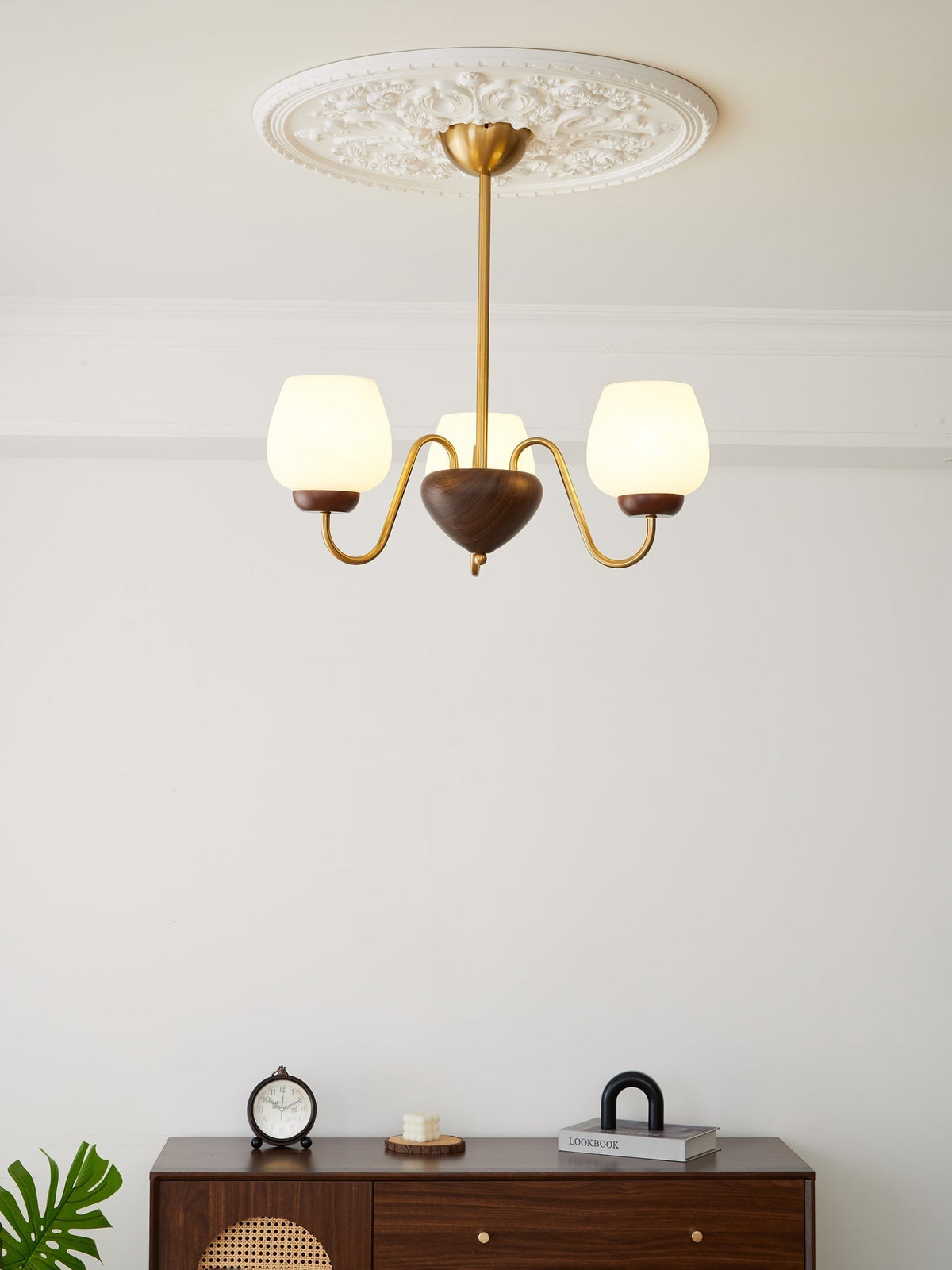 Sytheiel Premium lampadario Elegance legno vetro