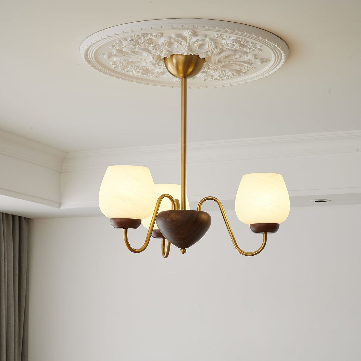 Sytheiel Premium lampadario Elegance legno vetro