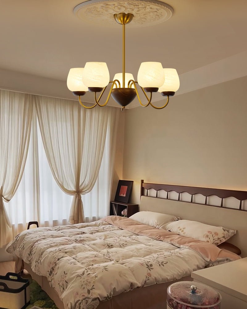 Sytheiel Premium lampadario Elegance legno vetro