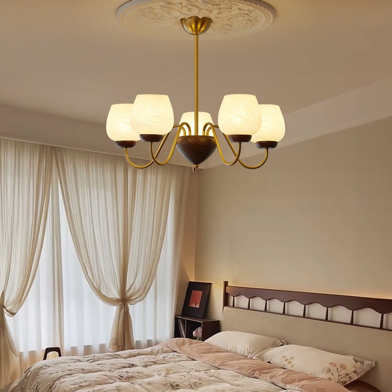 Sytheiel Premium lampadario Elegance legno vetro