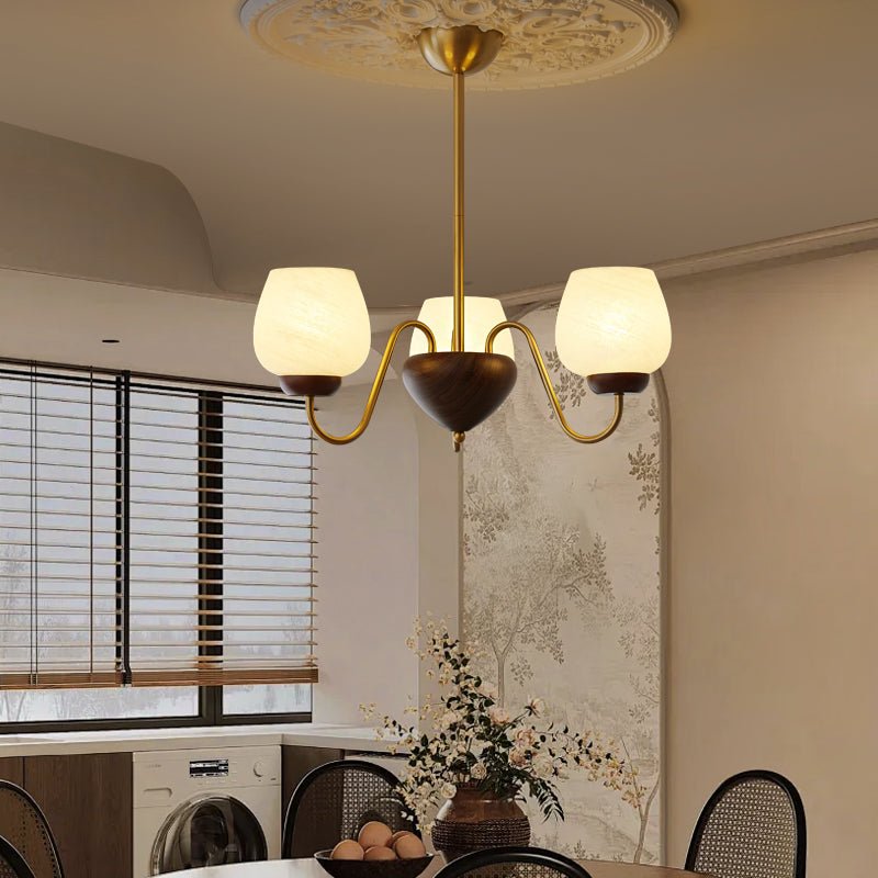 Sytheiel Premium lampadario Elegance legno vetro