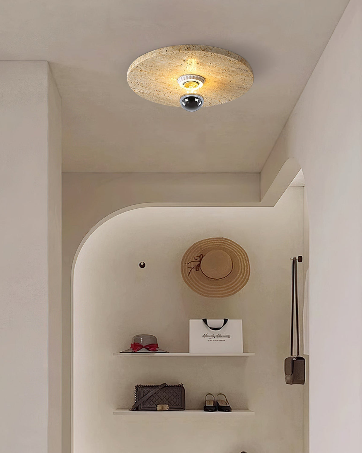 Norarora plafoniera in travertino Beige
