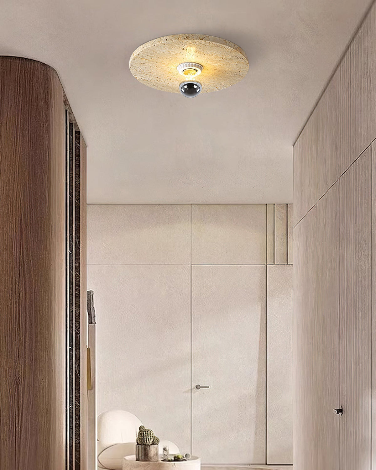 Norarora plafoniera in travertino Beige