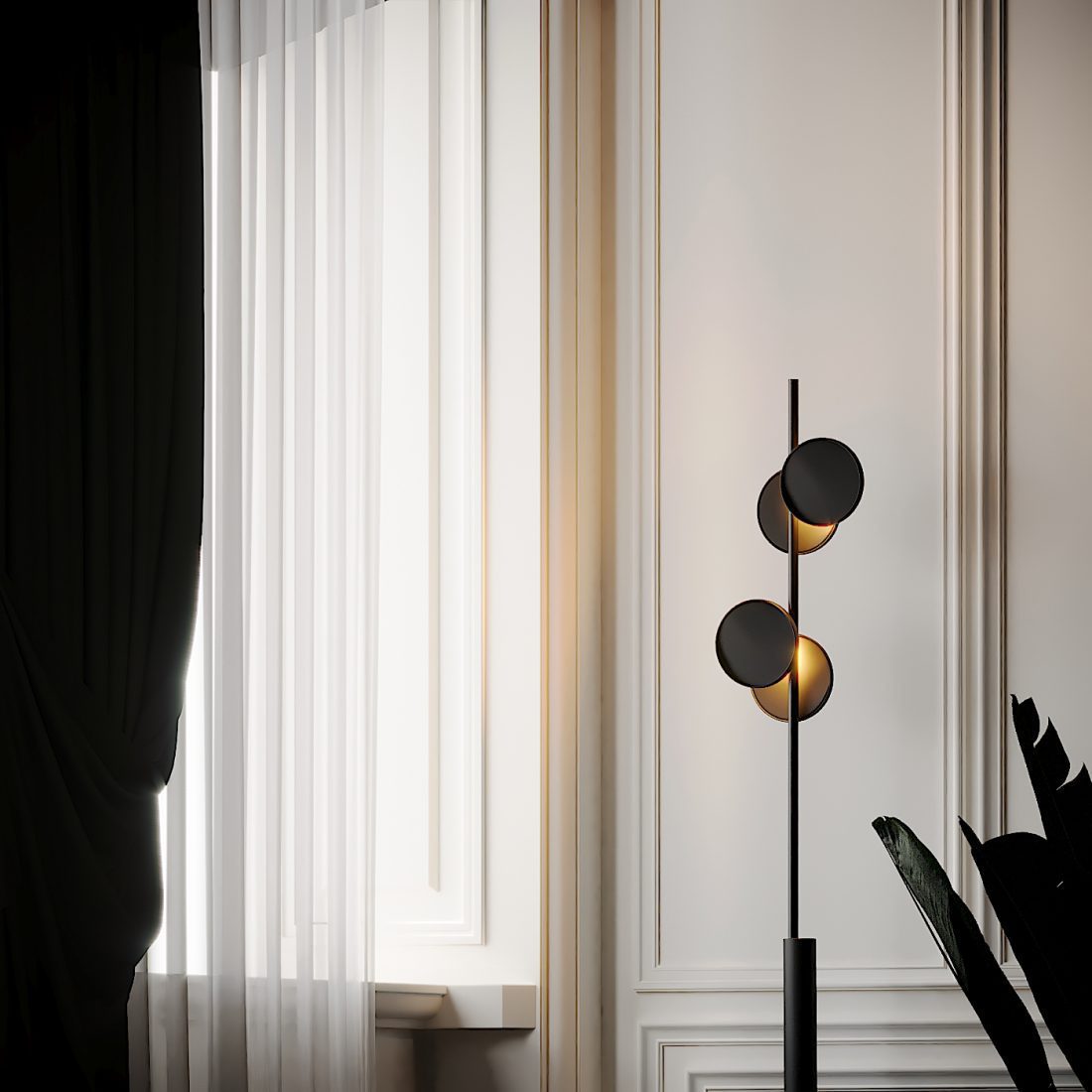 Munell lampada da terra in acrilico nero