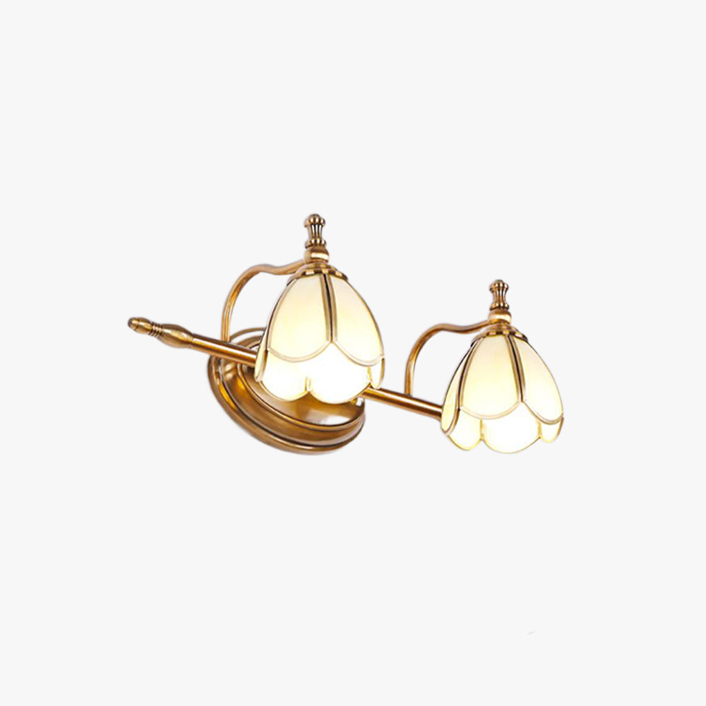 Arisha Vetro LED Fiore Bellissimo Vintage Applique Metallo Bianco/Giallo Soggiorno/Camera da Letto