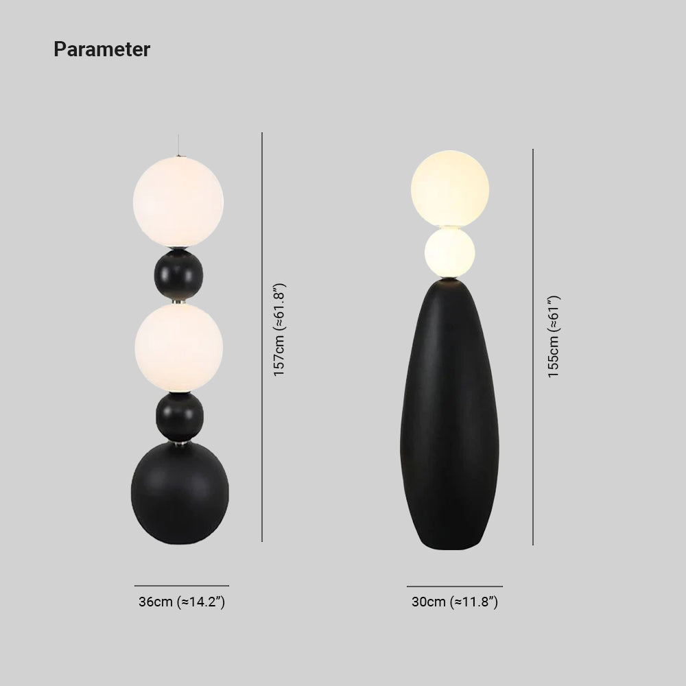 Valentina Moderne LED Lampade da Terra Nero/Bianco Resina/Vetro