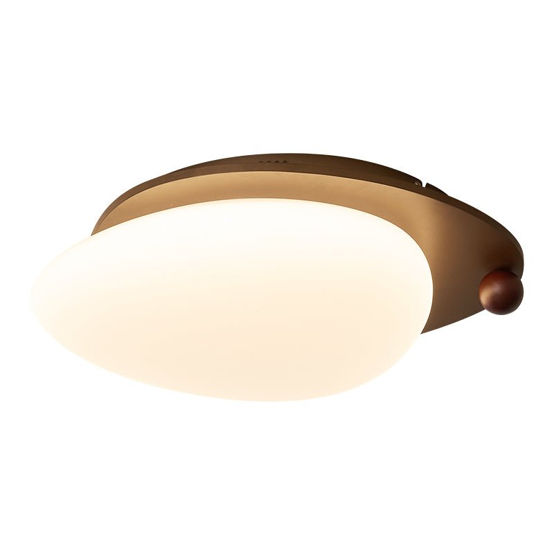 Lampada da soffitto con cornice in legno di noce