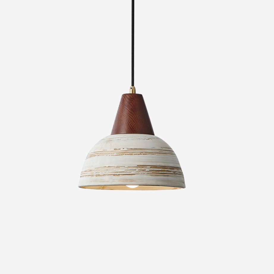Lampada a sospensione in ceramica texturizzata, forma conica, stile nordico minimalista