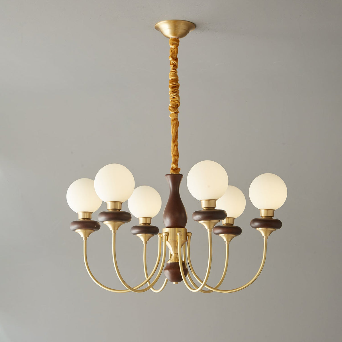 Cotheor lampadario in legno e vetro vintage Tradizionale
