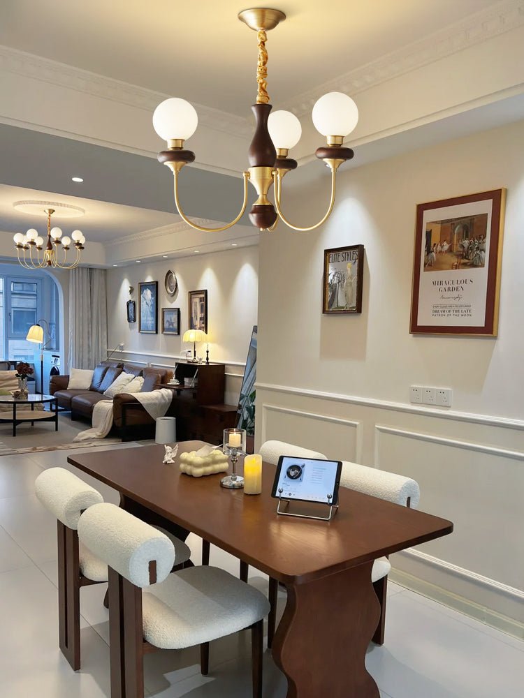 Cotheor lampadario in legno e vetro vintage Tradizionale