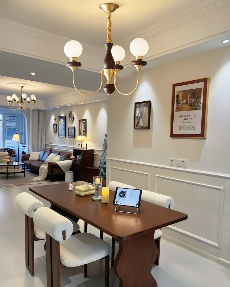 Cotheor lampadario in legno e vetro vintage Tradizionale