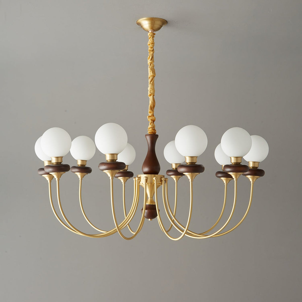 Cotheor lampadario in legno e vetro vintage Tradizionale