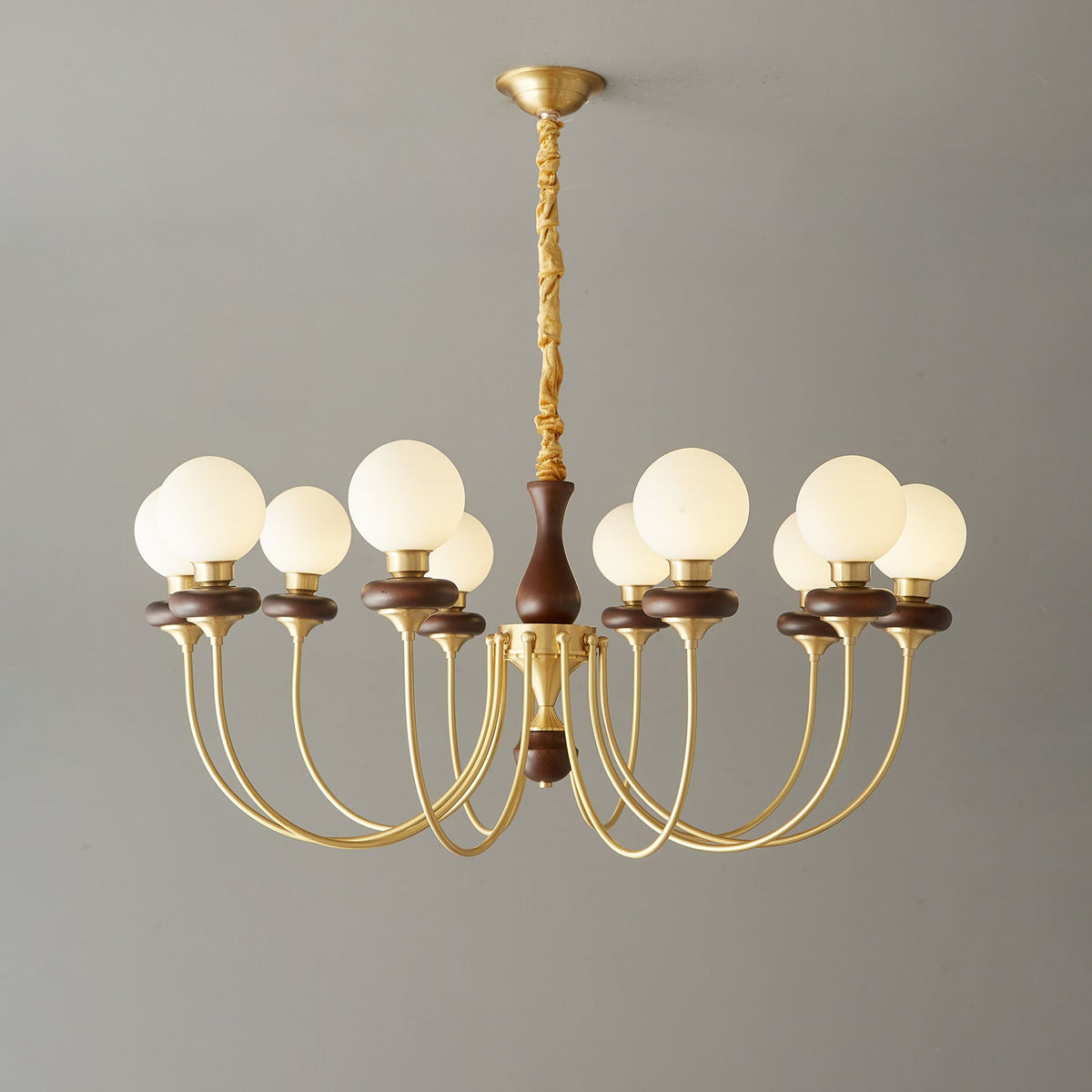 Cotheor lampadario in legno e vetro vintage Tradizionale