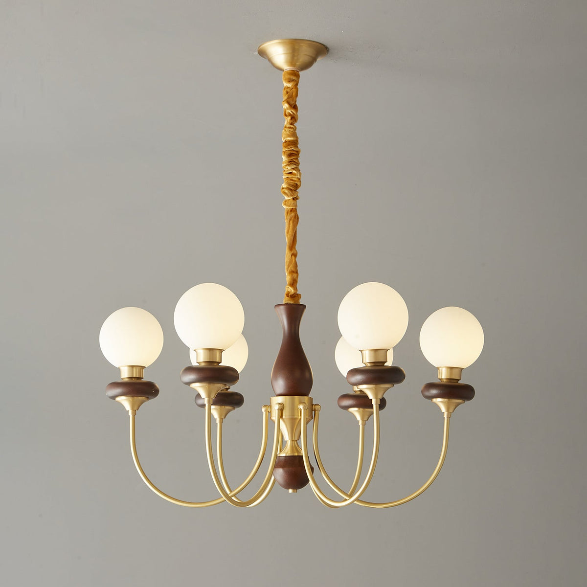 Cotheor lampadario in legno e vetro vintage Tradizionale