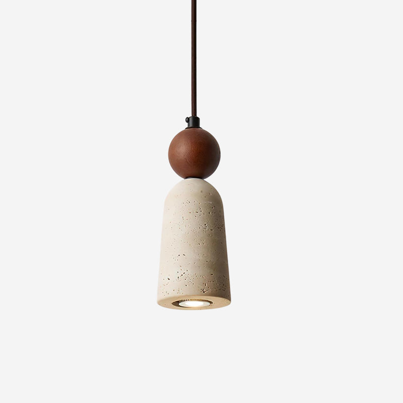 Nolira lampada a sospensione legno travertino Naturale