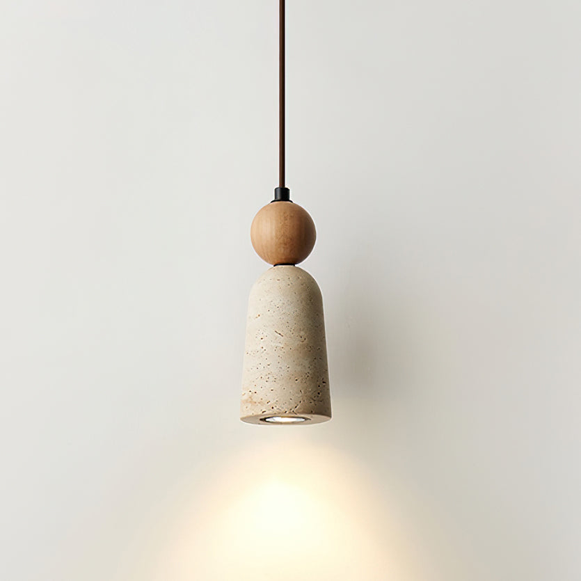 Nolira lampada a sospensione legno travertino Naturale