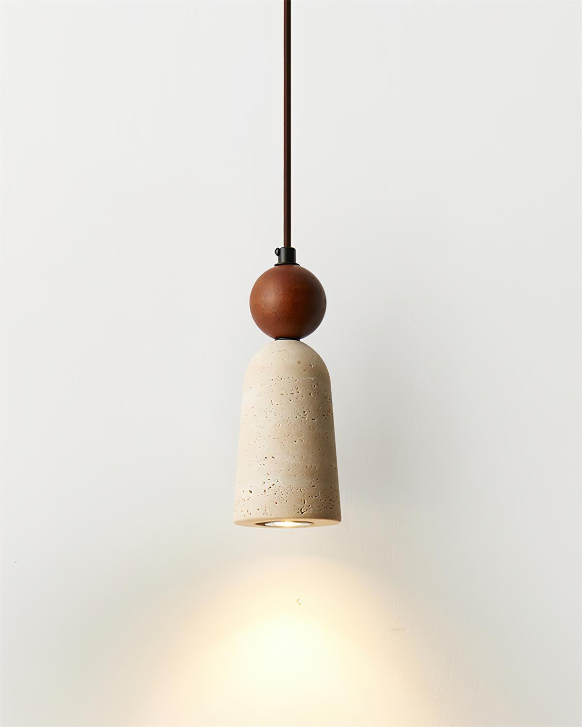 Nolira lampada a sospensione legno travertino Naturale