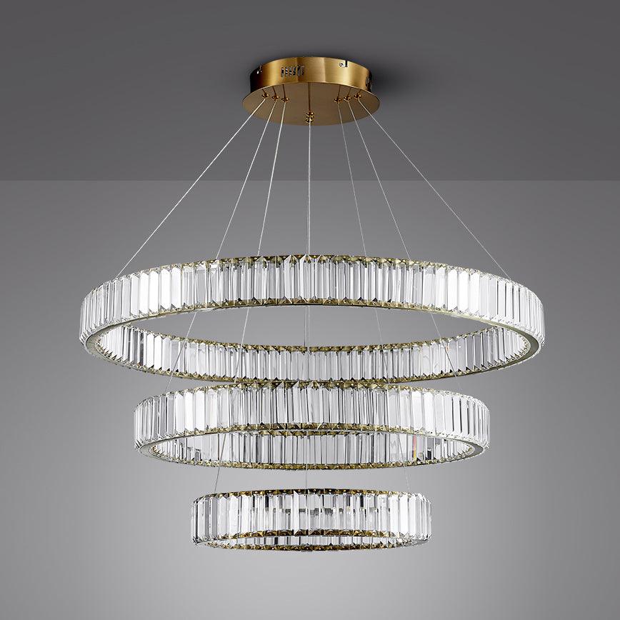 Cyrirelle lampadario Oro Anello Cristallo
