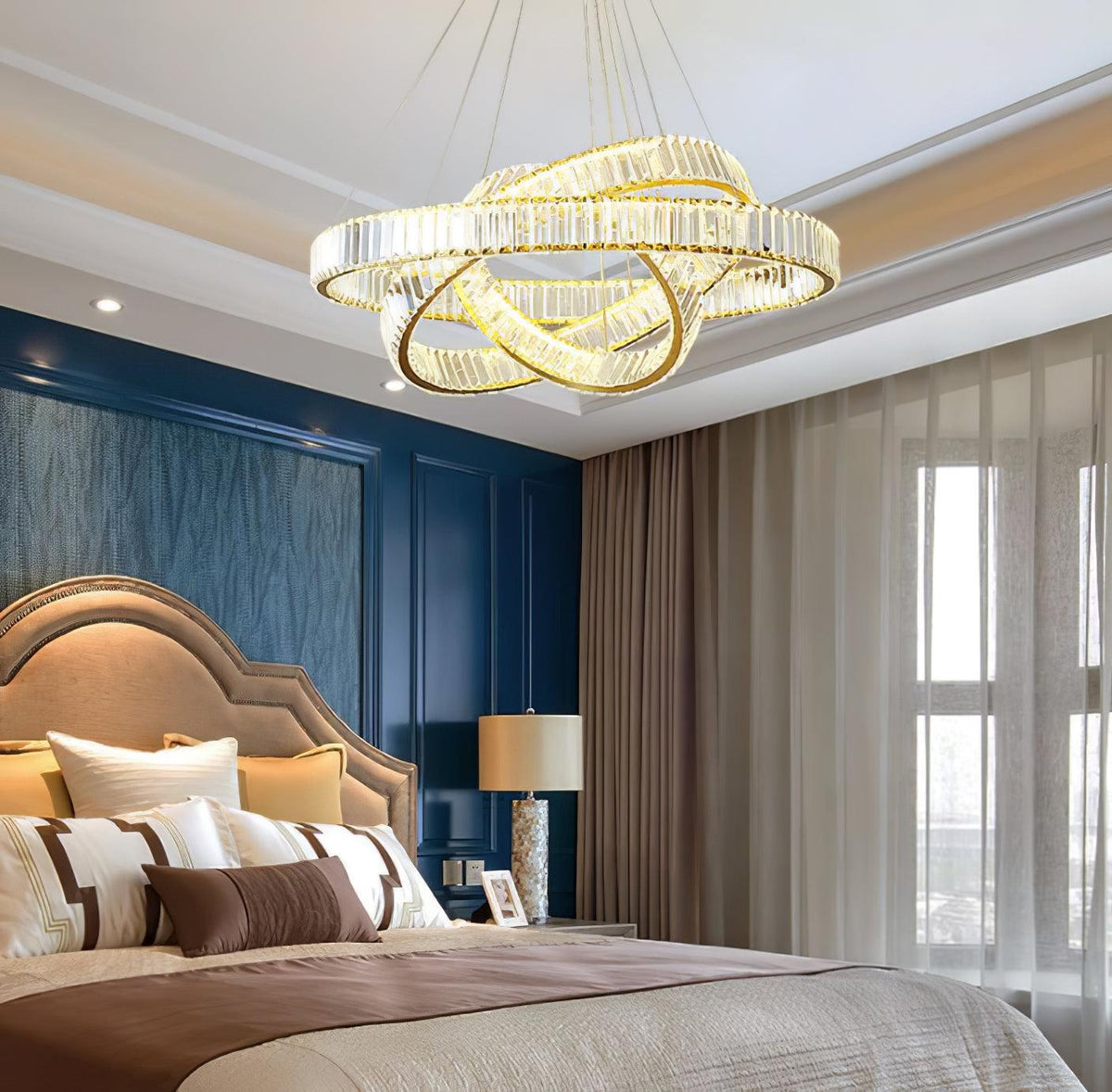 Cyrirelle lampadario Oro Anello Cristallo