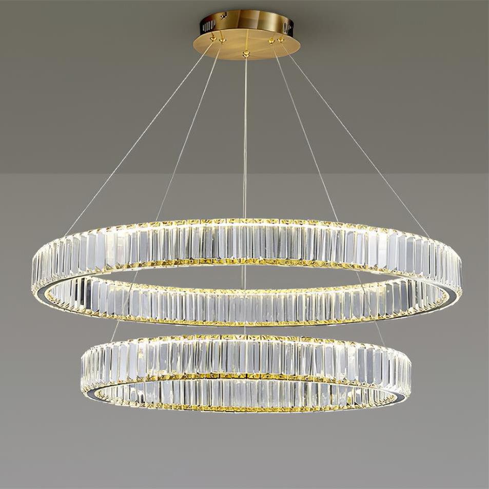 Cyrirelle lampadario Oro Anello Cristallo