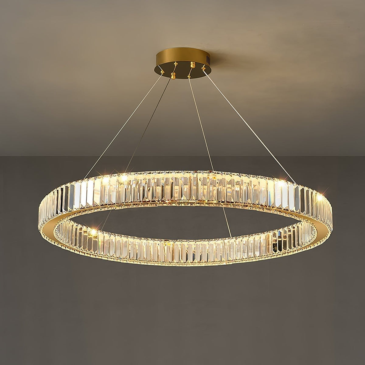 Cyrirelle lampadario Oro Anello Cristallo
