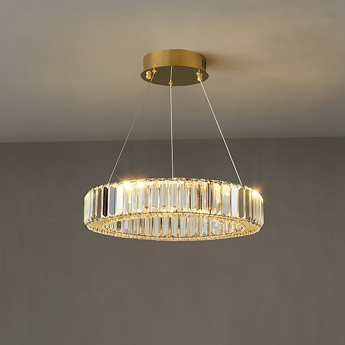 Cyrirelle lampadario Oro Anello Cristallo