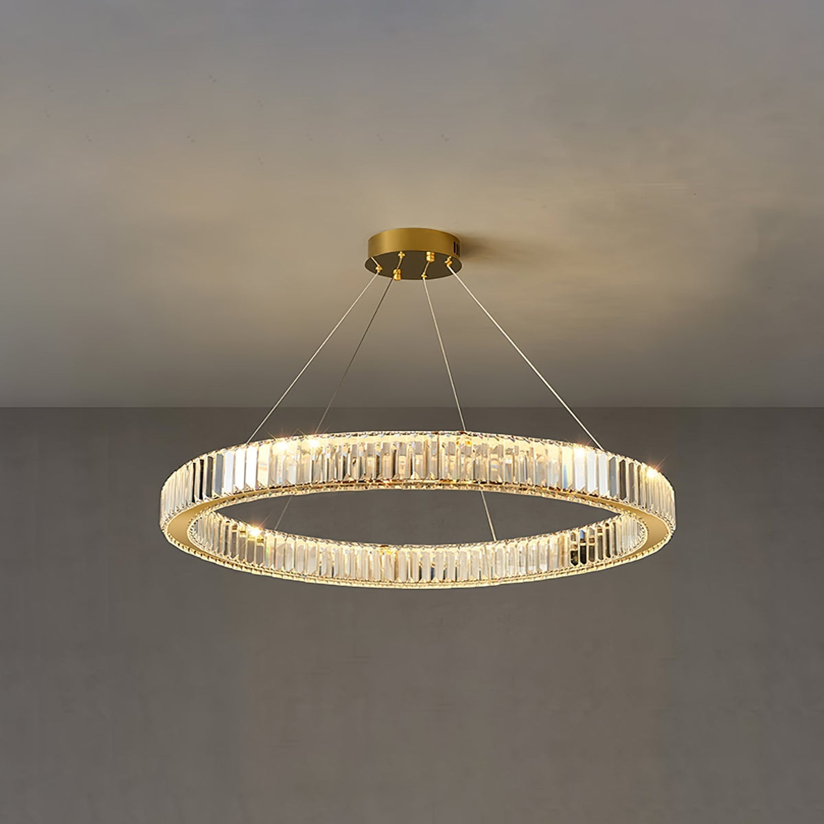 Cyrirelle lampadario Oro Anello Cristallo