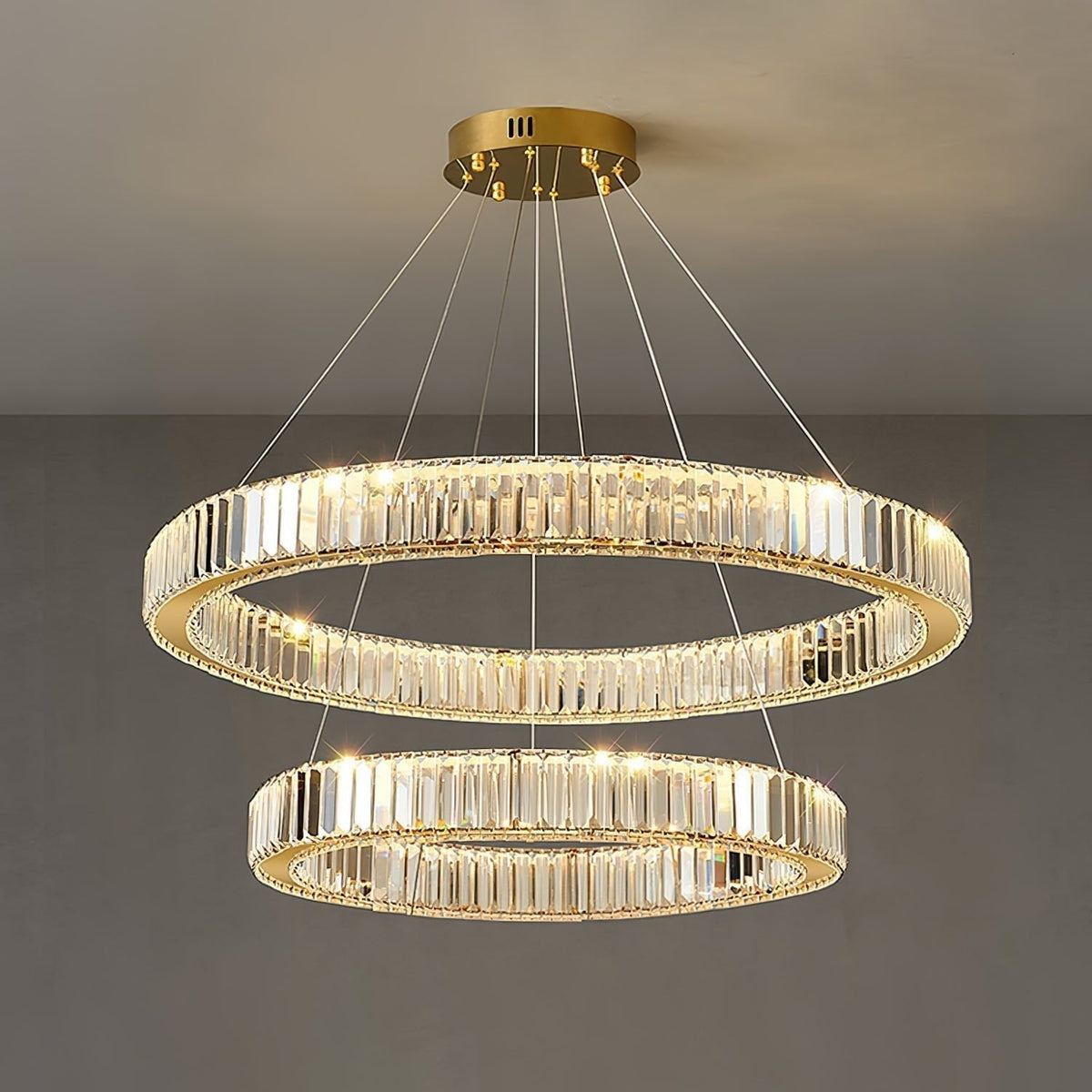 Cyrirelle lampadario Oro Anello Cristallo