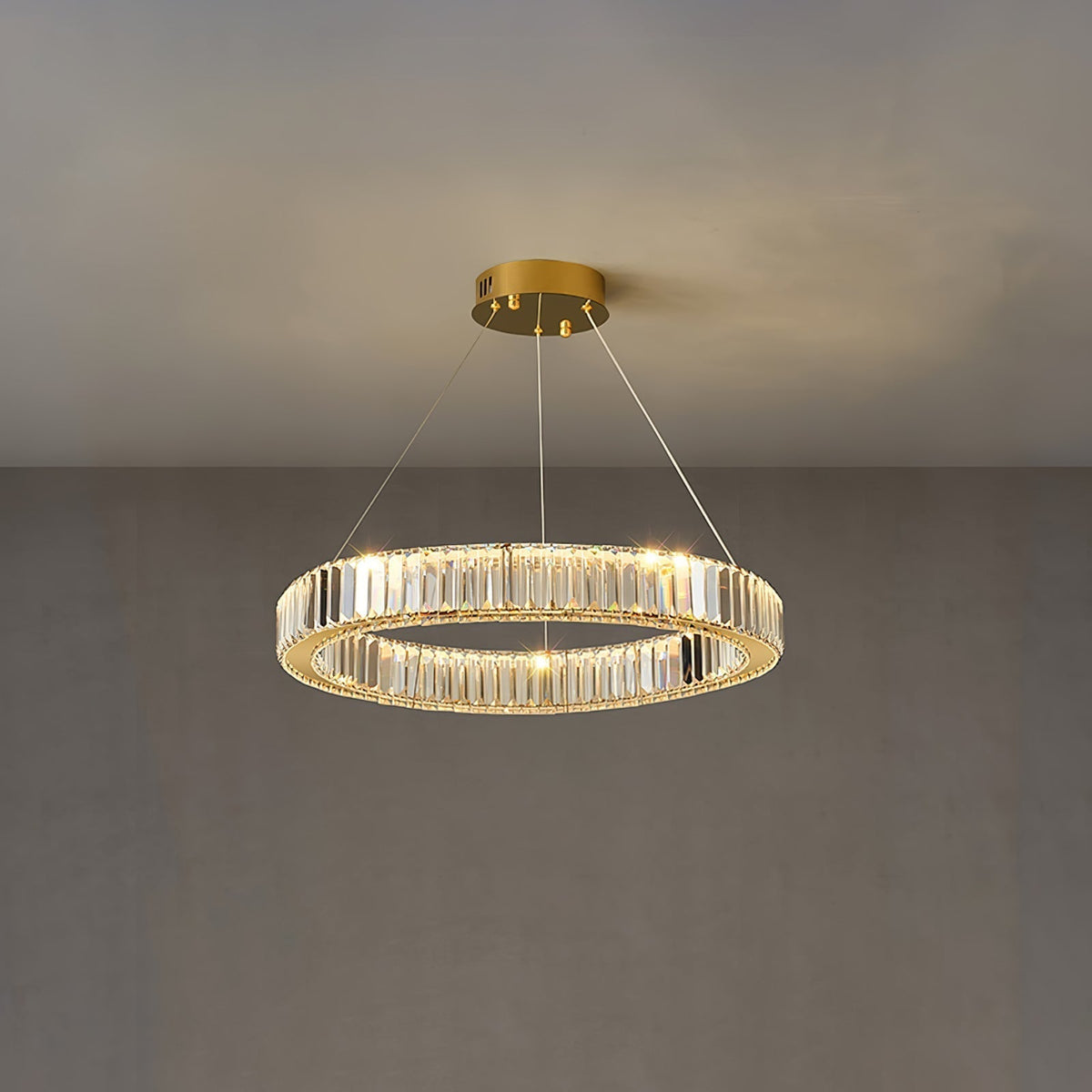 Cyrirelle lampadario Oro Anello Cristallo