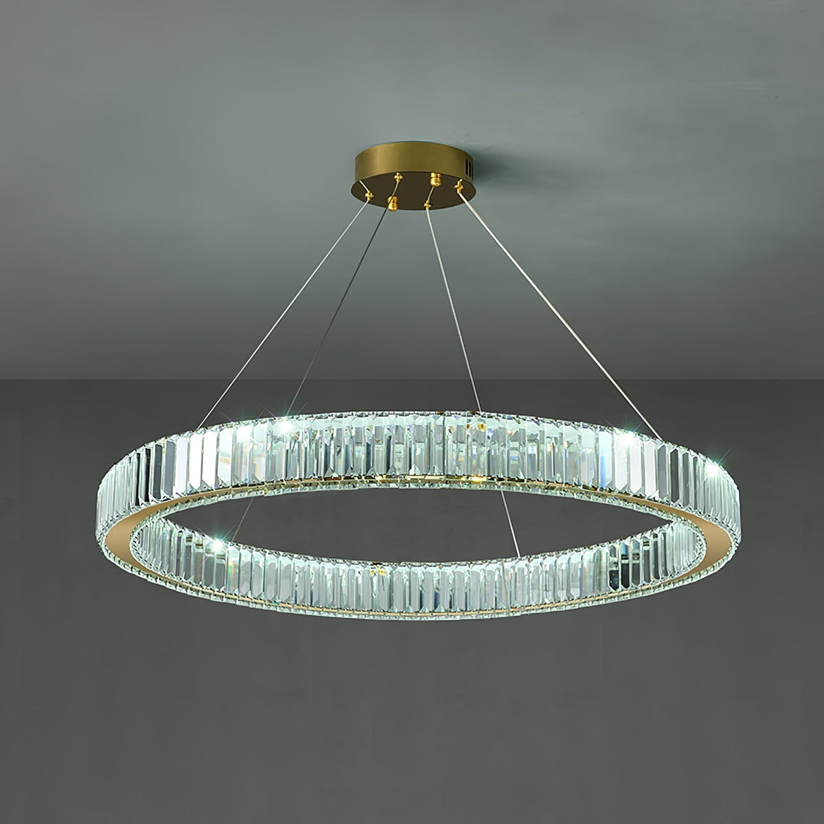 Cyrirelle lampadario Oro Anello Cristallo