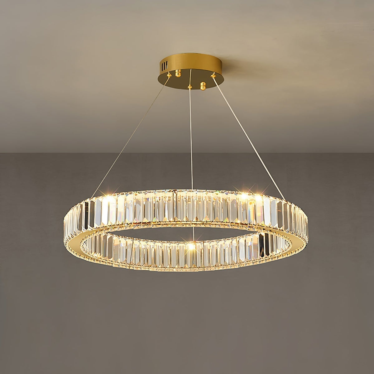 Cyrirelle lampadario Oro Anello Cristallo
