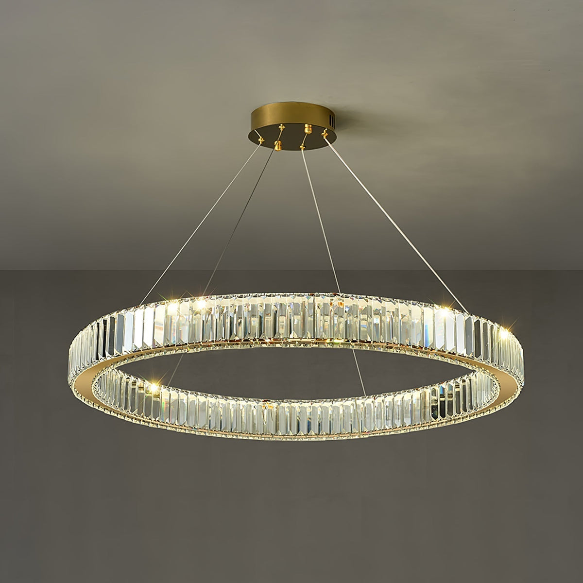Cyrirelle lampadario Oro Anello Cristallo