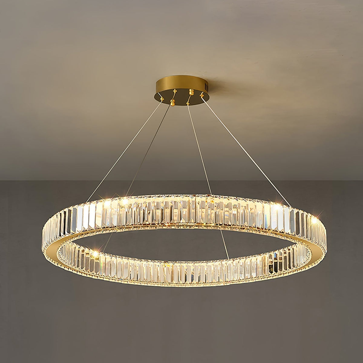 Cyrirelle lampadario Oro Anello Cristallo