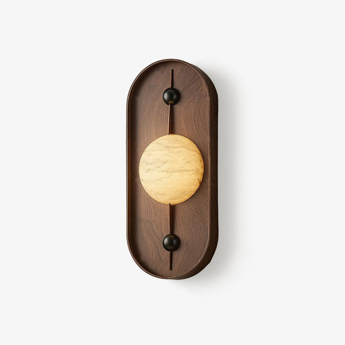 Nivuielle Oval alabastro legno Marrone lampada da parete