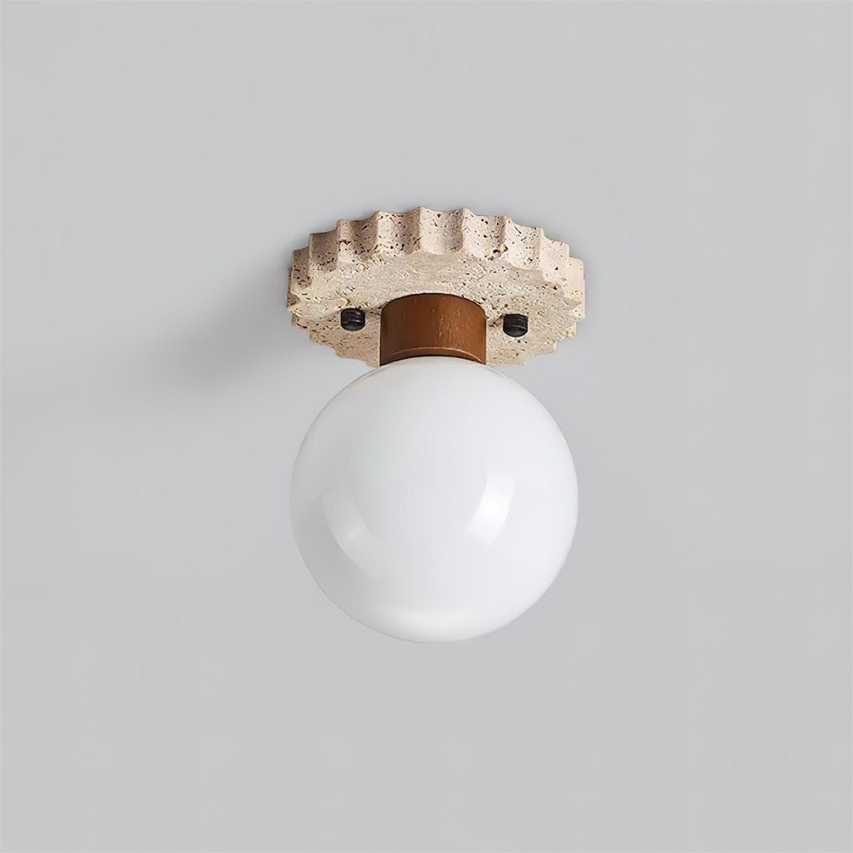 Valisaya lampada da soffitto con base in travertino a festone