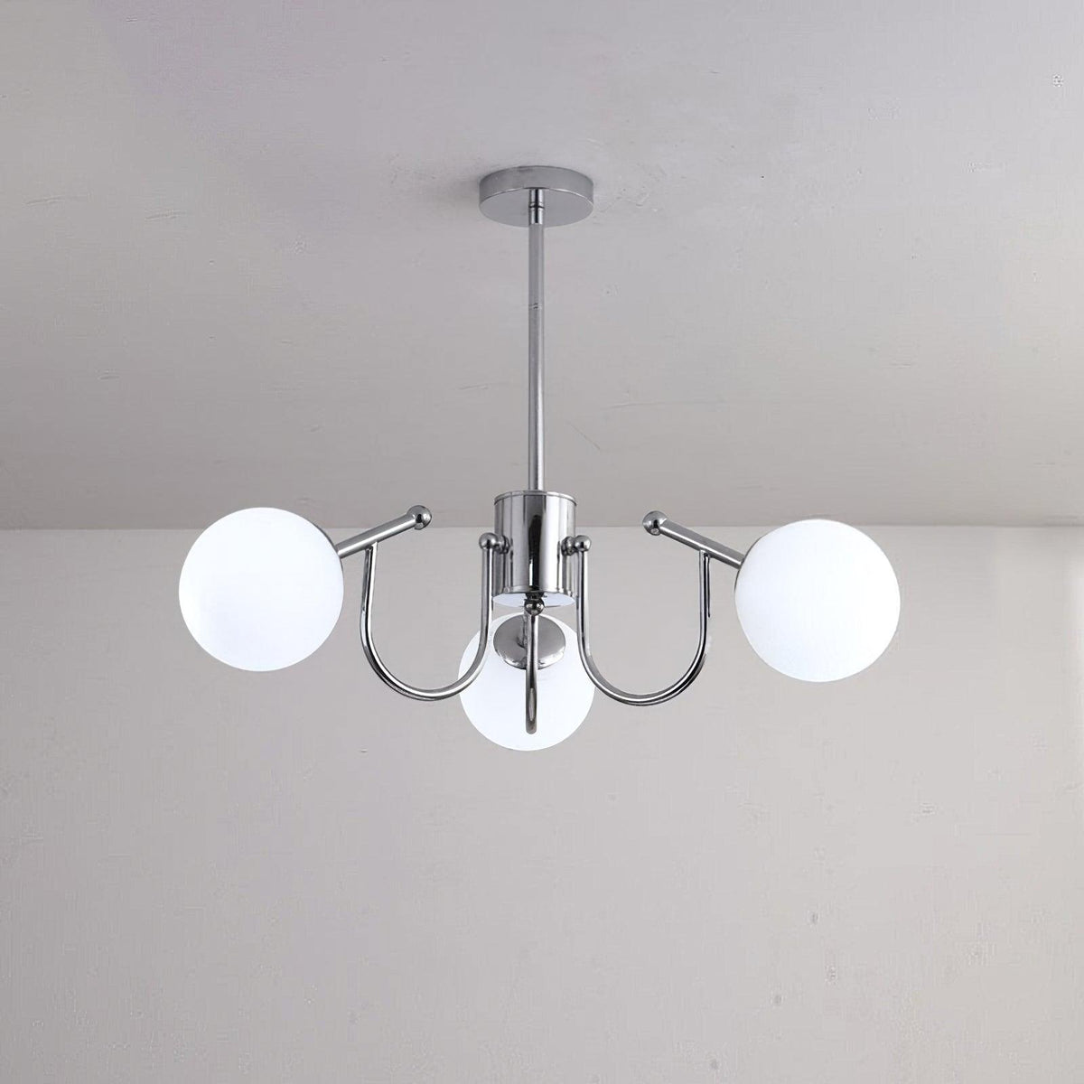 Tave lampadario sfera cromo moderno
