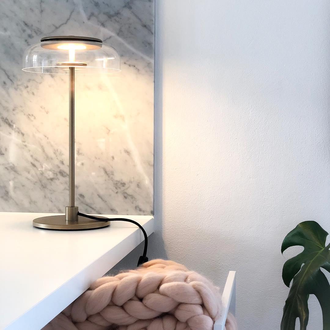 Rinelette lampada da tavolo in vetro Chiaro con Base in legno