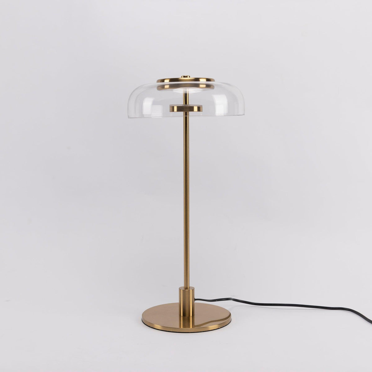 Rinelette lampada da tavolo in vetro Chiaro con Base in legno