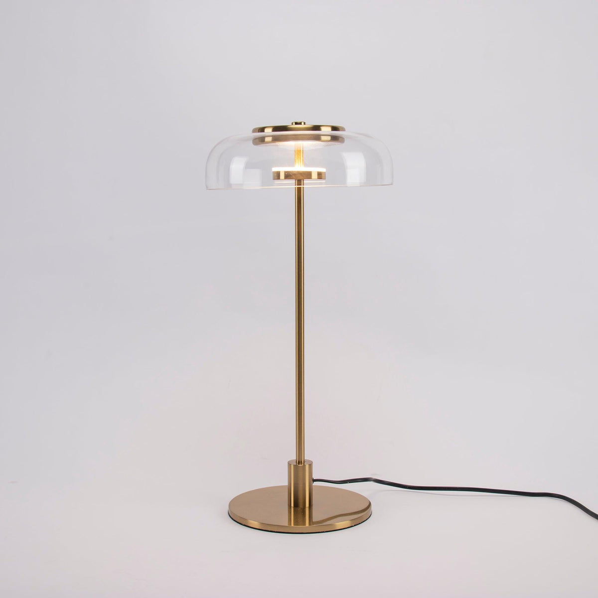 Rinelette lampada da tavolo in vetro Chiaro con Base in legno