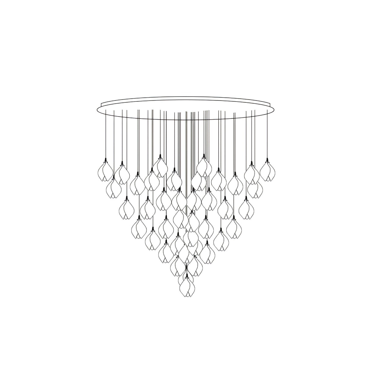 Fioenaya lampada a sospensione in Ceramica bianca con Motivo Florale floreale