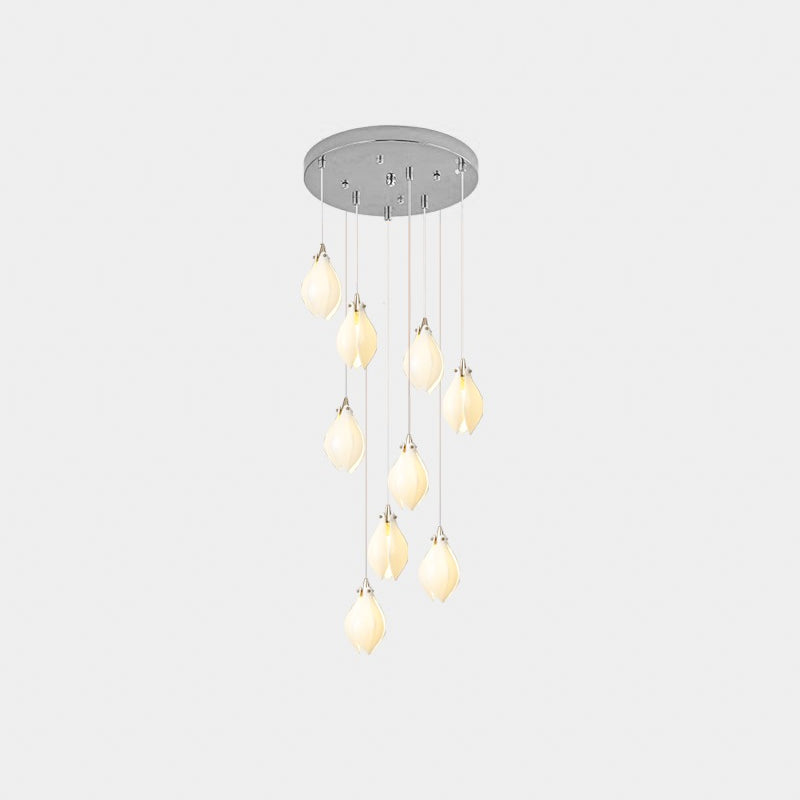 Fioenaya lampada a sospensione in Ceramica bianca con Motivo Florale floreale
